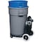 Rubbermaid Commercial Dolly, Brute Tandem, 40 Gal. Cap, 20-13/16"x45-5/16"x8-3/4", BK RCP264600BK - alternate 3